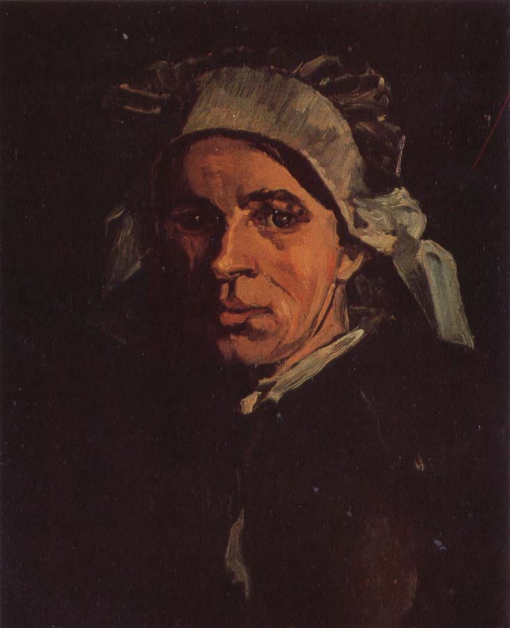 Vincent Van Gogh Head of a Peasant Woman with White Cap (nn04)